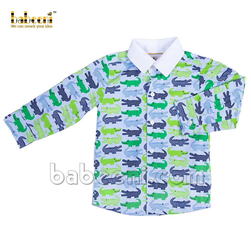 Print crocodile boy shirt long sleeve - TS 38